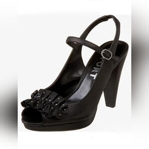 REPORT, Black Marlowe‎ Peep Toe Slingback Heels, Size 6